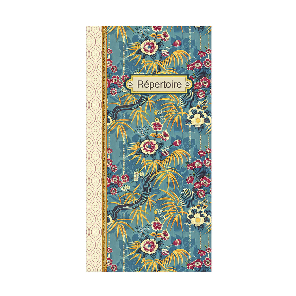 Répertoire adresses - Pattern bleu fleurs rouges