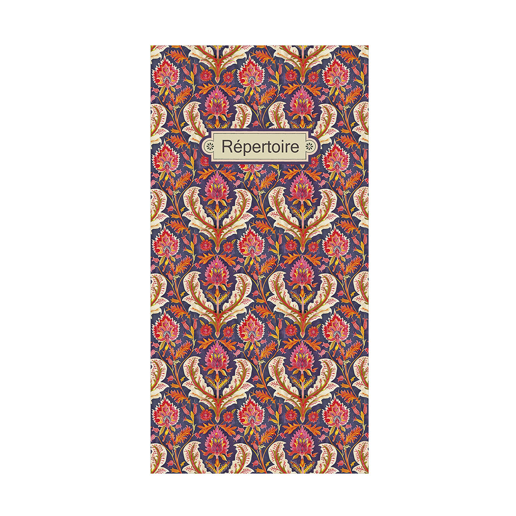 Répertoire adresses - Pattern violet fleurs rouges
