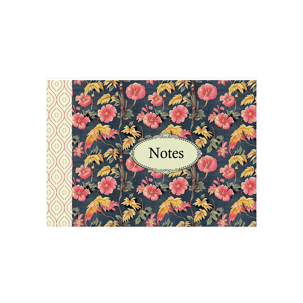 Mini cahier de notes - Pattern fleurs tropicales roses