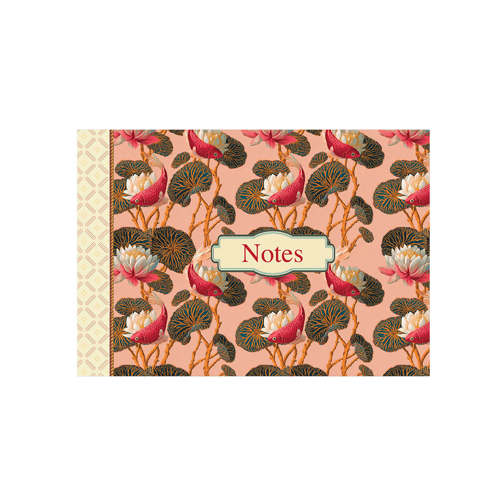 Mini cahier de notes - Pattern rose poisson