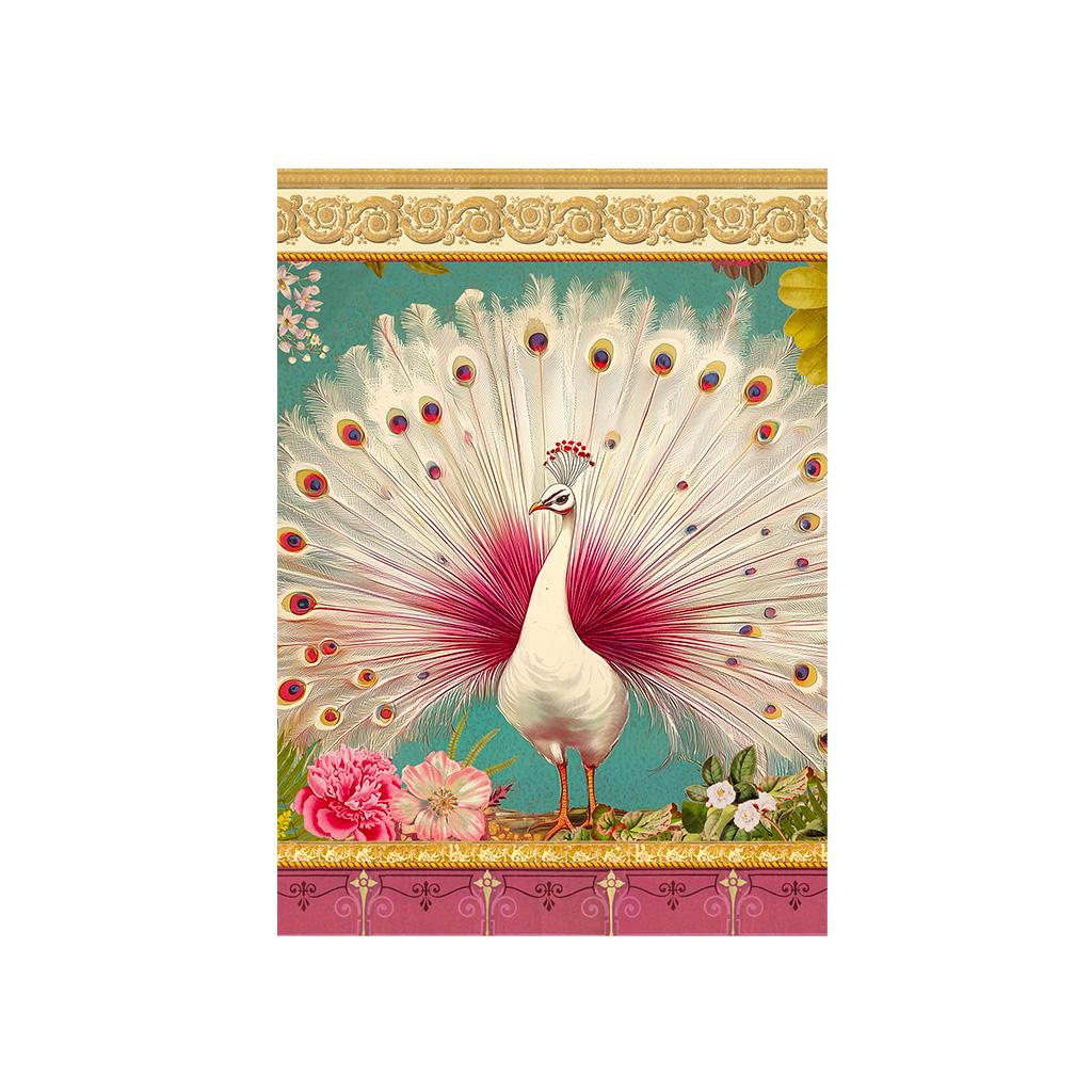 Carnet mots de passe - Paon blanc
