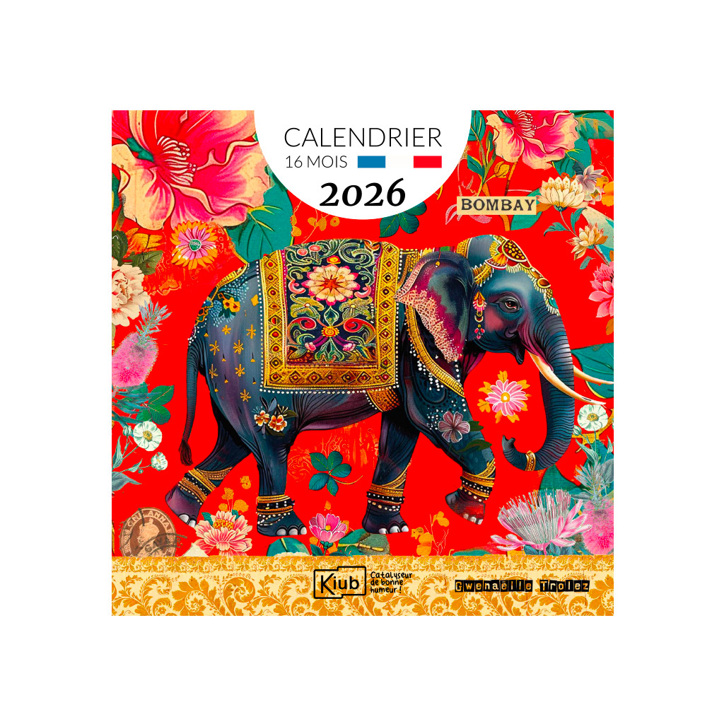 Calendrier classique 16 mois - Les indes