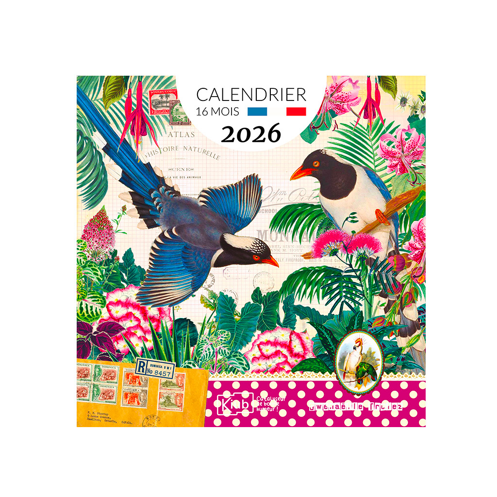 Calendrier classique 16 mois - Oiseaux